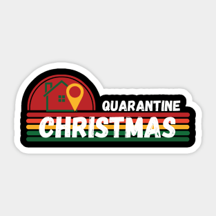 Merry Quarantine Christmas 2020 Stay At Home Vintage Retro Sticker